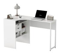 HOMCOM Scrivania ad angolo a L con 2 cassetti, 120x60 cm, Bianco