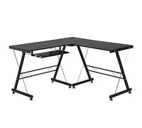 HOMCOM Scrivania Angolare Computer con Vano Tastiera 210x50x73.5 cm Nero