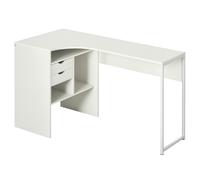 HOMCOM Scrivania angolare con 2 cassetti e 3 scomparti aperti, 120 x 60 x 74 cm, Bianco Aosom Italy