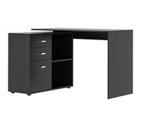 HOMCOM Scrivania Angolare per PC con 2 Cassetti 117x83.5x76 cm Nero