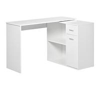 HOMCOM Scrivania Angolare con Libreria Scaffale in Legno Bianco