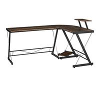 HOMCOM Scrivania Angolare Reversibile per Computer e PC in Stile Industriale, per Ufficio o Camera, in Legno 155x115x91.5cm