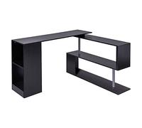 HOMCOM Scrivania Angolare Salvaspazio con Ripiano a S 140x120x78 cm Nero