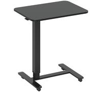 HOMCOM Scrivania con Altezza Regolabile, con 4 Ruote, a Forma di C, 65 cm x 48 cm x 70-110 cm, Nero Aosom Italy
