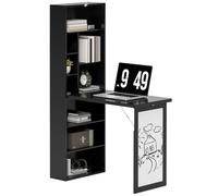 HOMCOM Scrivania con Libreria e Lavagna Salvaspazio 98x51x153 cm Nero