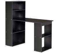 HOMCOM Scrivania con Libreria Salvaspazio in Legno 120x55x120 cm Nero