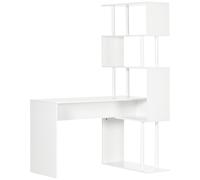 HOMCOM Scrivania Moderna a L in Truciolato per Studio e Ufficio con Ripiano a S