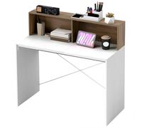 HOMCOM Scrivania Moderna con 2 Ripiani in Truciolato Multicolore