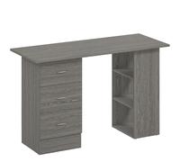 HOMCOM Scrivania Moderna con 3 Cassetti e 3 Ripiani per Camera e Ufficio, in Legno, 120x49x72 cm, Grigio Aosom Italy