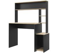 HOMCOM Scrivania Moderna con Ripiani e Supporto per CPU 114x45x138cm Grigio