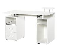 HOMCOM Scrivania Moderna in Legno con Cassetti e Porta Tastiera Casa e Ufficio