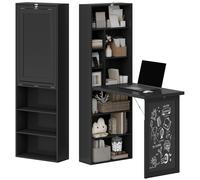 HOMCOM Scrivania Moderna Pieghevole con Libreria e Lavagna