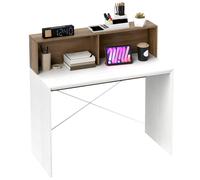 HOMCOM Scrivania PC con Piano Rialzato e 2 Ripiani in Truciolato Multicolore