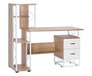 HOMCOM Scrivania PC di Design Moderno con Scaffale 133 x 55 x 123cm