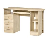 HOMCOM Scrivania PC per Ufficio con Scaffali 125x60x74cm Color Legno