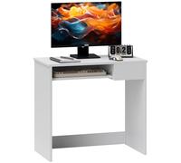 HOMCOM Scrivania per Camera Scrivania PC in Legno Bianca 80x45x75cm