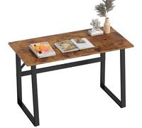 HOMCOM Scrivania per Computer, 120x60x76 cm Scrivania Ufficio Lunga con Angoli Arrotondati e Struttura in Acciaio, Tavolo PC Industriale, per Casa, Studio, Camera da Letto, Ufficio, Marrone Rustico