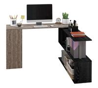 HOMCOM Scrivania per Computer Angolare e Salvaspazio Tavolo da Pranzo in Legno