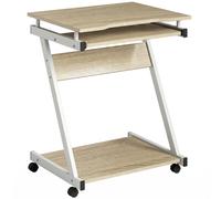 HOMCOM Scrivania per Computer con Tastiera Scorrevole, 60x40x75 cm, Rovere