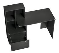 HOMCOM Scrivania per Computer con Libreria a 4 Scomparti e Cassetto con Serratura, 126x50x109 cm, Nero Aosom Italy