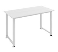 HOMCOM Scrivania per Computer Salvaspazio con Piedini Regolabili, Tavolo Scrittoio Scrivania PC per Gaming, Casa, Sala da Pranzo, Studio e Ufficio, 120x60x76 cm, Bianco