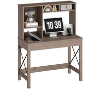 HOMCOM Scrivania per Computer Moderna con Libreria 105x50x137.5cm Marrone