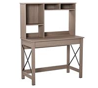 HOMCOM Scrivania per Computer Moderna con Ripiani Aperti, Scrivania con Libreria in Legno, Tavolo Porta PC per Computer, per Ufficio, Studio e Camera da Letto, 105x50x137.5cm, Marrone