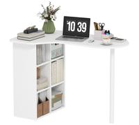 HOMCOM Scrivania Salvaspazio, con 6 Scomparti, 100x59x75.5 cm, Bianco