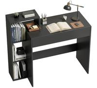 HOMCOM Scrivania Salvaspazio Moderna con Libreria 100x40x90cm Nero