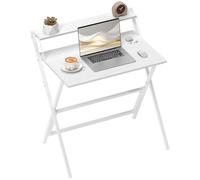 HOMCOM Scrivania Salvaspazio Pieghevole 81.5x62x86.5 cm Bianco