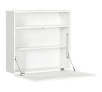 HOMCOM Scrivania sospesa con ripiano pieghevole e 3 scomparti - 64 x 20 x 60 cm - bianco