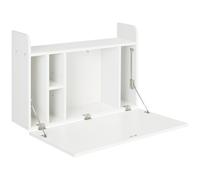HOMCOM Scrivania Sospesa Tavolo Murale Scrivania Computer Sospesa e Piano Ribaltabile con Ripostigli - 77 x 20 x 51 cm
