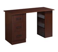 HOMCOM Scrivania Ufficio con 3 Cassetti e 3 Ripiani in Legno, 120x49x72cm, Noce Aosom