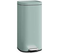 HOMCOM Secchio compatto 30L, coperchio a chiusura morbida, a pedale verde