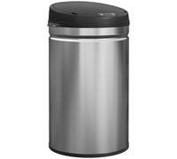 HOMCOM Secchio della Spazzatura Cucina Automatico 30 L Sensore Infrarossi Chiusura Automatica Antimacchia Acciaio Inossidabile Argento Aosom Italy