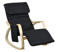HOMCOM Sedia a dondolo con poggiapiedi regolabile 67x110x91cm Nero