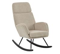 HOMCOM Sedia a Dondolo in Velluto a Coste con Schienale Alto, Beige