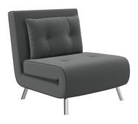 HOMCOM Sedia a letto pieghevole 3 in 1, con funzione letto, schienale regolabile, in velluto, per soggiorno, camera da letto, 77 x 88 x 83 cm, grigio scuro