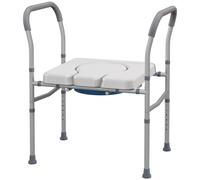 HOMCOM Sedia Comoda WC per Disabili e Anziani 4 in 1 Altezza Regolabile Grigio
