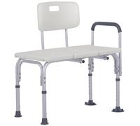 Homcom Sedia da Doccia con Altezza Regolabile su 6 Livelli, Piedini e Bracciolo Antiscivolo, Ampia Seduta (68.5x40.5cm)