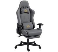 HOMCOM Sedia da Gaming Ergonomica con Braccioli Regolabili, 76x72x132 cm, Grigia Aosom Italy
