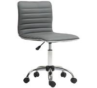 HOMCOM Sedia da Ufficio Altezza Regolabile e Seduta Girevole in Pelle PU Grigio