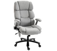 HOMCOM Sedia da Ufficio con Supporto Lombare ad airbag, Sedia da Scrivania con Braccioli Ribaltabili e Molle a Busta, 70x82x122 cm, Grigio chiaro Aosom Italy