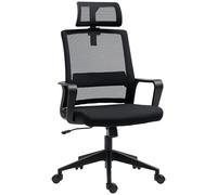 HOMCOM Sedia da Ufficio Ergonomica Altezza Regolabile con Dondolo Nero