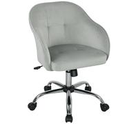 HOMCOM Sedia da ufficio, in tessuto vellutato, girevole, per computer, con altezza regolabile, per casa, studio, camera da letto, grigio
