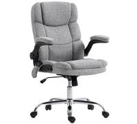 HOMCOM Sedia da Ufficio Massaggiante e Riscaldante Braccioli Ribaltabili Grigio