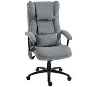 HOMCOM Sedia da Ufficio Massaggiante Ergonomica con 4 Punti Impastanti, Poltrona Direzionale con Schienale Alto a Farfalla e Sedile Ampio, Grigio Aosom Italy