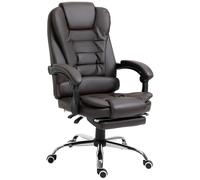 HOMCOM sedia da ufficio reclinabile regolabile in altezza imbottita in PU coffee