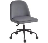 HOMCOM Sedia da ufficio, sedia da ufficio, regolabile in altezza con ruote girevoli, funzione a dondolo, dim. 52L x 52L x 88H cm Aspetto Velluto Grigio