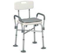 HOMCOM Sedia Doccia ad Altezza Regolabile su 5 Livelli con Braccioli e Cuscino